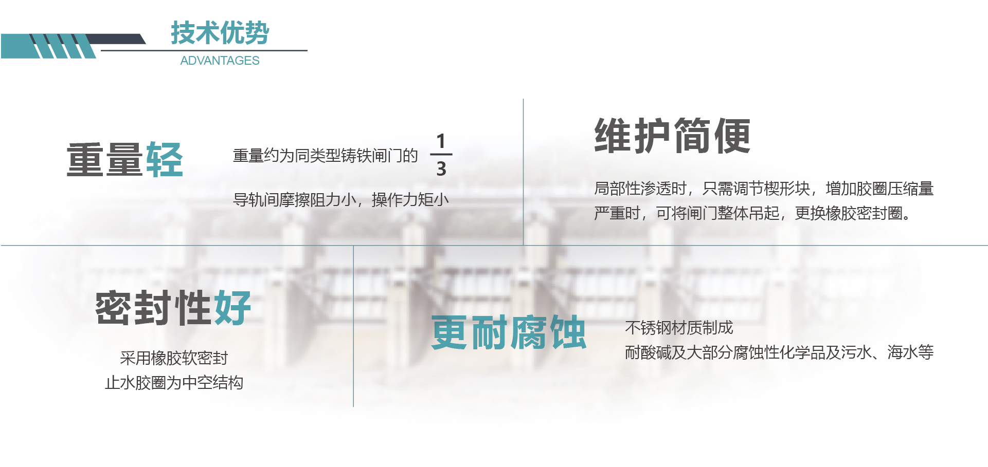 鋼制閘門技術優(yōu)勢